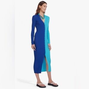 Staud shoko blue dress xs NWT